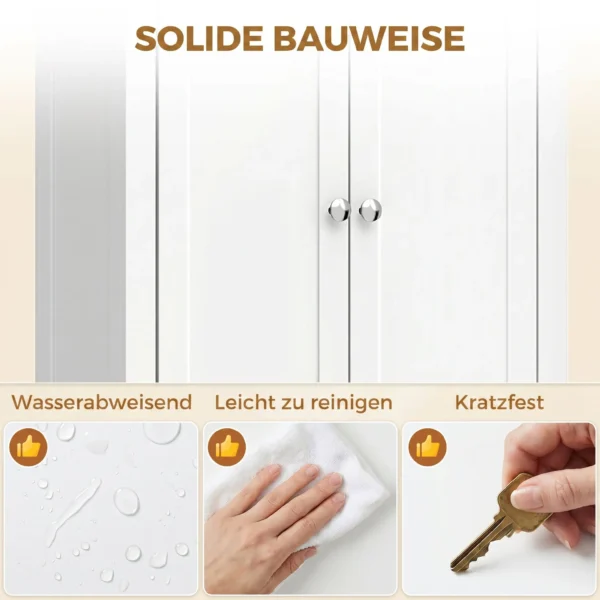 Badezimmerschrank 170 Cm Hoch, Schmaler Freistehender Badschrank Mit Verstellbaren Einlegeböden, Für Waschküche