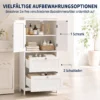 Badezimmerschrank Mit 2 Schubladen, Freistehend, Mit Verstellbarem Einlegeboden Und Türen In Lamellenoptik, Weiß