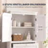 Badezimmerschrank Mit 2 Schubladen, Freistehend, Mit Verstellbarem Einlegeboden Und Türen In Lamellenoptik, Weiß