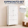 Badezimmerschrank Mit 2 Schubladen, Freistehend, Mit Verstellbarem Einlegeboden Und Türen In Lamellenoptik, Weiß