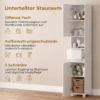 Badezimmerschrank Schmaler Badschrank Mit Verstellbaren Einlegeböden, 30 X 30 X 170 Cm, Weiß