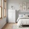 Badkamerkast Smalle Badkast Met 2 Lades, Verstelbare Plank 60 X 30 X 108 Cm Wit