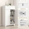 Badkamerkast Smalle Badkast Met 2 Lades, Verstelbare Plank 60 X 30 X 108 Cm Wit