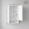 Badkamerkast Voor Wandmontage, Met Verstelbare Planken En Deur, Wit