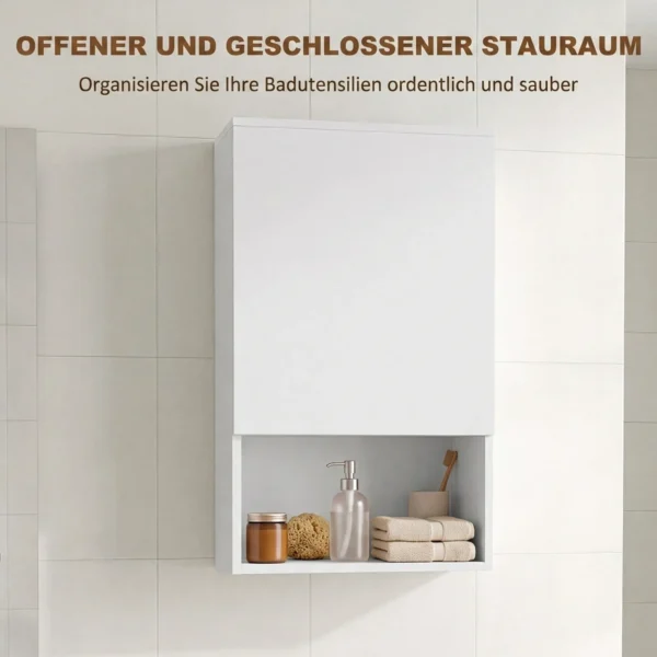 Badkamerkast Voor Wandmontage, Met Verstelbare Planken En Deur, Wit