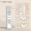 Boekenkast Met 2 Lades, Smalle Boekenkast Met 3 Open Schappen, Voor Kantoor, Slaapkamer 30x24x158cm Wit