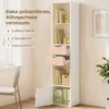 Boekenkast Met 2 Lades, Smalle Boekenkast Met 3 Open Schappen, Voor Kantoor, Slaapkamer 30x24x158cm Wit