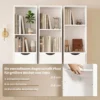 Boekenkast Met 2 Lades, Smalle Boekenkast Met 3 Open Schappen, Voor Kantoor, Slaapkamer 30x24x158cm Wit