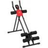 Buiktrainer, Opvouwbare Buikspiertrainer Met LCD scherm, Dubbele Rails Belastbaar Tot 120 Kg, Staal, Rood