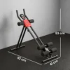 Buiktrainer, Opvouwbare Buikspiertrainer Met LCD scherm, Dubbele Rails Belastbaar Tot 120 Kg, Staal, Rood