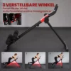 Buiktrainer, Opvouwbare Buikspiertrainer Met LCD scherm, Dubbele Rails Belastbaar Tot 120 Kg, Staal, Rood