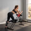 Buiktrainer, Opvouwbare Buikspiertrainer Met LCD scherm, Dubbele Rails Belastbaar Tot 120 Kg, Staal, Rood