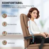 Bureaustoel Met Kattenpootlederen Bekleding, Voetensteun, In Hoogte Verstelbaar, Rolbaar, Bruin
