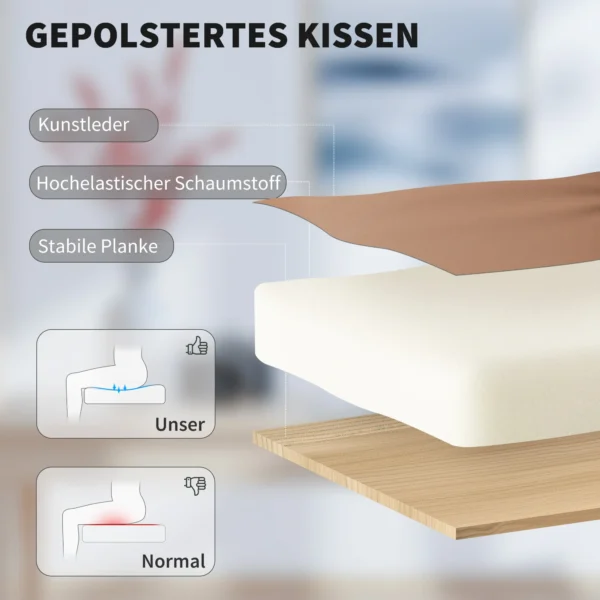 Bureaustoel Met Kattenpootlederen Bekleding, Voetensteun, In Hoogte Verstelbaar, Rolbaar, Bruin