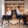 Chefsessel Mit Doppellagiger Polsterung, Bürostuhl Aus Stoff, Höhenverstellbar, Mit Armlehnen, Schwarz