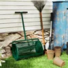 Compoststrooier 75L 61x40cm Meststrooier Gazon Tuin Met T handvat Gaasmand Metaal Groen