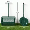 Compoststrooier 75L 61x40cm Meststrooier Gazon Tuin Met T handvat Gaasmand Metaal Groen