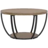 Couchtisch Mit 2 Ebenen, Wohnzimmertisch 80 X 80 X 43,8 Cm, Braun/Schwarz
