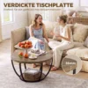 Couchtisch Mit 2 Ebenen, Wohnzimmertisch 80 X 80 X 43,8 Cm, Braun/Schwarz