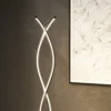 Dimbare LED Staande Lamp Voor Woonkamer Met Voetschakelaar, Dubbele Spiraalvorm Voor Slaapkamer Woonkamer Zwart