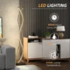 Dimbare LED Staande Lamp Voor Woonkamer Met Voetschakelaar, Dubbele Spiraalvorm Voor Slaapkamer Woonkamer Zwart