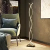Dimbare LED Staande Lamp Voor Woonkamer Met Voetschakelaar, Dubbele Spiraalvorm Voor Slaapkamer Woonkamer Zwart