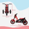 Dreirad, Kinderfahrrad, Laufrad, Kinderrad Mit Pedal, Lauffahrrad Für Kinder 18 36 Monaten, Stahl, 79x44x50 Cm, Rot