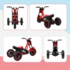 Dreirad, Kinderfahrrad, Laufrad, Kinderrad Mit Pedal, Lauffahrrad Für Kinder 18 36 Monaten, Stahl, 79x44x50 Cm, Rot
