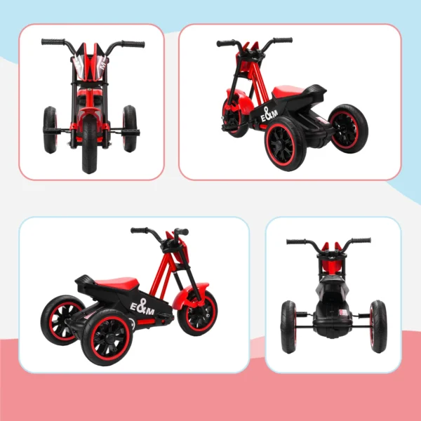 Dreirad, Kinderfahrrad, Laufrad, Kinderrad Mit Pedal, Lauffahrrad Für Kinder 18 36 Monaten, Stahl, 79x44x50 Cm, Rot
