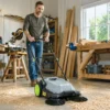 Ehrmaschine Manuell Mit 68 Cm Kehrbreite, 24 L Schmutzbehälter, Höhenverstellbar Klappbar Griff 3 Bürsten Kehrsystem