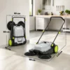 Ehrmaschine Manuell Mit 68 Cm Kehrbreite, 24 L Schmutzbehälter, Höhenverstellbar Klappbar Griff 3 Bürsten Kehrsystem