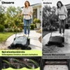 Ehrmaschine Manuell Mit 68 Cm Kehrbreite, 24 L Schmutzbehälter, Höhenverstellbar Klappbar Griff 3 Bürsten Kehrsystem