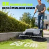 Ehrmaschine Manuell Mit 68 Cm Kehrbreite, 24 L Schmutzbehälter, Höhenverstellbar Klappbar Griff 3 Bürsten Kehrsystem