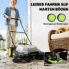 Ehrmaschine Manuell Mit 68 Cm Kehrbreite, 24 L Schmutzbehälter, Höhenverstellbar Klappbar Griff 3 Bürsten Kehrsystem