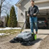 Ehrmaschine Manuell Mit 68 Cm Kehrbreite, 24 L Schmutzbehälter, Höhenverstellbar Klappbar Griff 3 Bürsten Kehrsystem