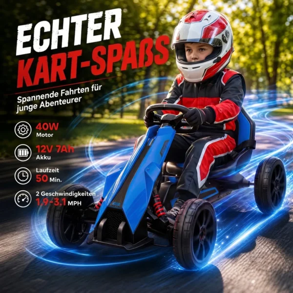 Elektrische Go Kart Voor Kinderen 3 5km/u, Go kart Met 2 Voudig Verstelbare Snelheid, Veiligheidsgordel, EVA Wielen Voor 3 8 Jaar