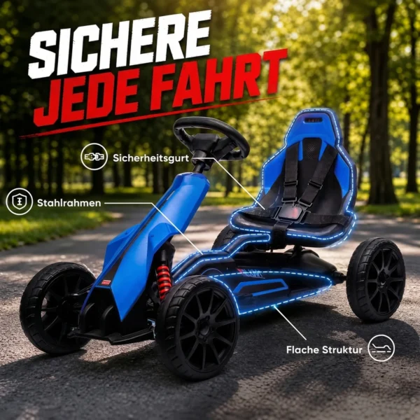Elektrische Go Kart Voor Kinderen 3 5km/u, Go kart Met 2 Voudig Verstelbare Snelheid, Veiligheidsgordel, EVA Wielen Voor 3 8 Jaar