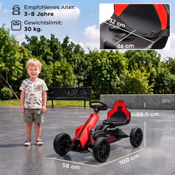Elektrische Go Kart Voor Kinderen 3 5km/u, Gokart Met 2 Voudig Verstelbare Snelheid, Veiligheidsgordel, EVA Wielen Voor 3 8 Jaar