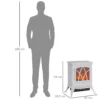 Elektrische Kachel Met 1000/2000 W, Decoratieve Elektrische Open Haard Met LED Vlam Effect, Wit