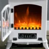 Elektrische Kachel Met 1000/2000 W, Decoratieve Elektrische Open Haard Met LED Vlam Effect, Wit