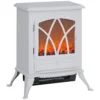 Elektrische Kachel Met 1000/2000 W, Decoratieve Elektrische Open Haard Met LED Vlam Effect, Wit