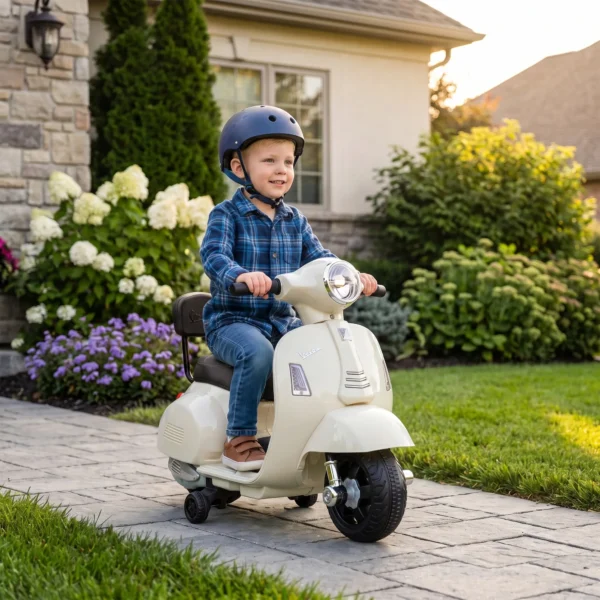 Elektrische Motorfiets Kinderen Mini Vespa GTS 6V Elektrische Motorfiets Met Lithium Batterij Ergonomische Zitplaats Rugleuning 1,5 3 Jaar