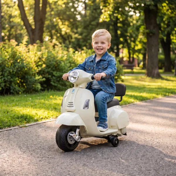 Elektrische Motorfiets Kinderen Mini Vespa GTS 6V Elektrische Motorfiets Met Lithium Batterij Ergonomische Zitplaats Rugleuning 1,5 3 Jaar