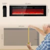 Elektrische Openhaard Met Wandbevestiging En Afstandsbediening, Kunstmatige Houtblokken En Kristallen, 1800W Vermogen, Zwart