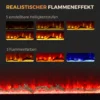 Elektrische Openhaard Met Wandbevestiging En Afstandsbediening, Kunstmatige Houtblokken En Kristallen, 1800W Vermogen, Zwart