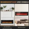 Elektrische Openhaard Met Wandbevestiging En Afstandsbediening, Kunstmatige Houtblokken En Kristallen, 1800W Vermogen, Zwart