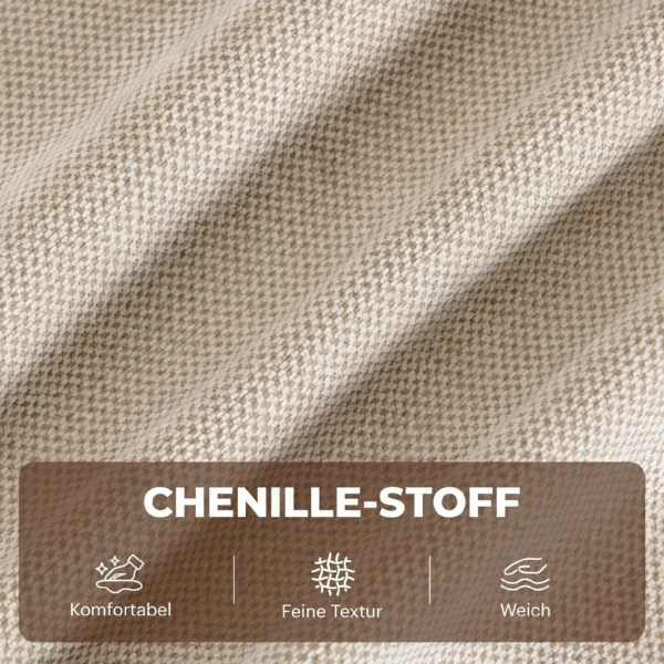 Elektrische Sta op Stoel Met Massage & Warmte, Relaxstoel Van Chenille Met Hoogdicht Schuim En Dikke Rugleuning, Crèmewit