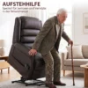 Elektrischer Aufstehsessel Mit Vibrationsmassage Und Wärmefunktion, Senioren Sessel Aus Braunem PU Leder
