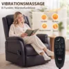 Elektrischer Aufstehsessel Mit Vibrationsmassage Und Wärmefunktion, Senioren Sessel Aus Braunem PU Leder