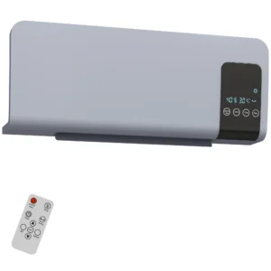 Elektro Heizung, Wandmontage, Schwingfunktion, 2 Modi, Timer, LED Anzeige, Grau